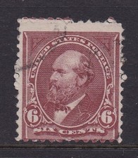 Scott #256 James A Garfield 6c ( Single ) 1894 Used Hinged