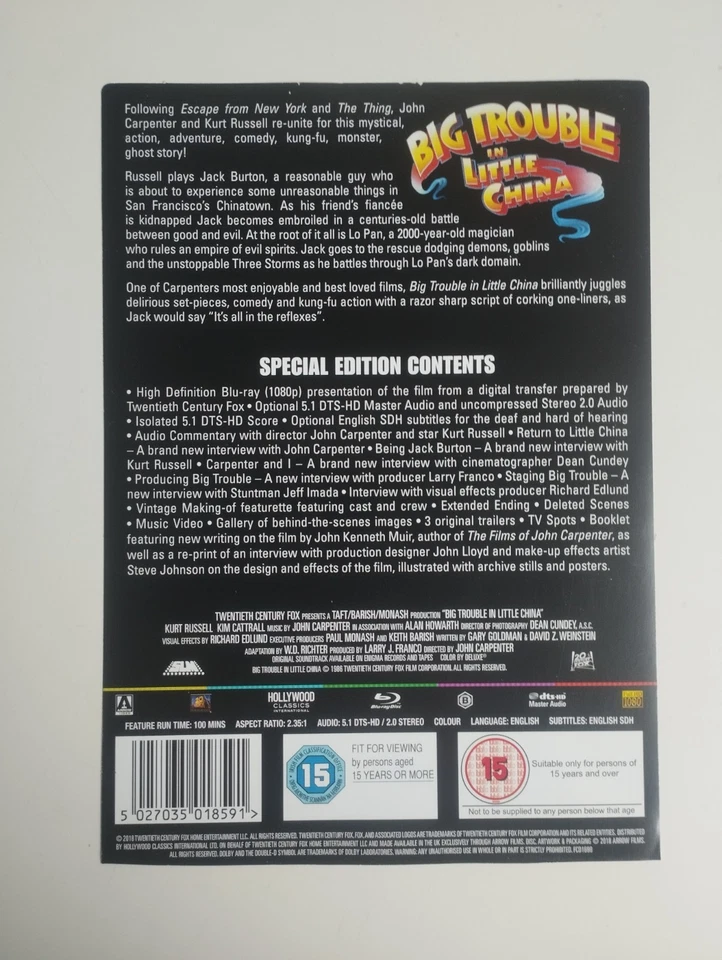 big trouble in little china blu ray steelbook - Image 2 of 3