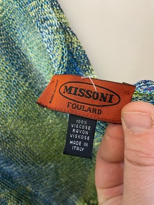 MISSONI Foulard Multicolor 100% Viscose Women's Scarf Made in Italy