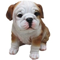 Dekofigur Bulldogge Sitzend 17 X 16 X 12 Cm Weiß Braun Dekofigur