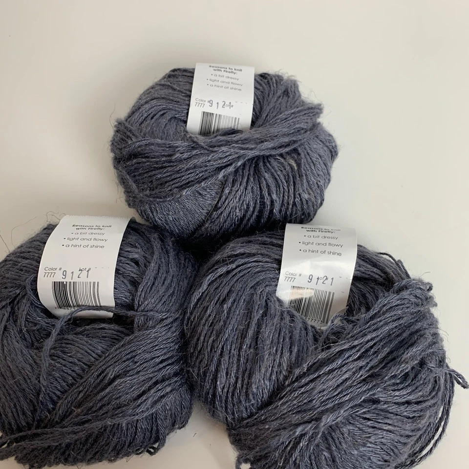 Clásico Elite Hilo Gris Luciérnaga Lote de 3 Madejas Viscosa AHORA Tejer Foto 3 de 4