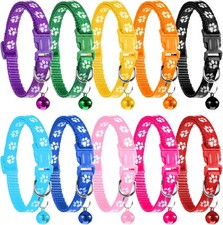 10PCS Puppy Collars Litter Puppy Adjustable Puppys ID Collars Soft Nylon