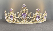 Rapunzel let down your hair  Ornate gold and purple crown w/pins Wedding