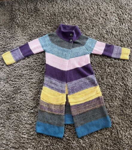 LOVELY THEORY MULTICOLOURED POCKET FRONT CASHMERE BLEND COATIGAN - S-M - Picture 5 of 10
