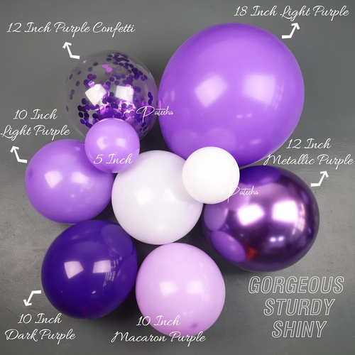 Purple Balloon Arch Kit Butterfly Baby Shower Decorations for Girl 145Pcs, Metal - Picture 3 of 12