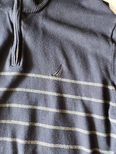 Nautica Sweater Mens XXL 2XL Blue Pullover Knit Jumper 1/4 Zip Golf - Picture 4 of 9