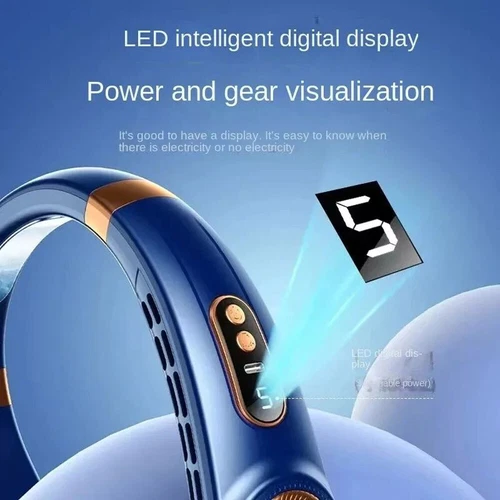 5-Speeds Hanging Neck Fan USB Rechargeable Bladeless W/ Cold Plate Portable USA - Picture 7 of 17