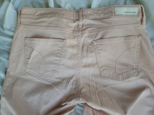 Jeans elasticizzati alla caviglia Calvin Klein da donna skinny taglia 12 rosa chiaro - Foto 6 di 9