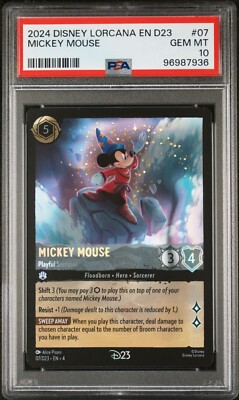 2024 DISNEY LORCANA D23 MICKEY MOUSE PLAYFUL SORCERER 07 PROMO PSA