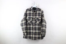 Vintage 90s Y2K Streetwear Mens Medium Faded Quilted Flannel Button Shirt Jacket