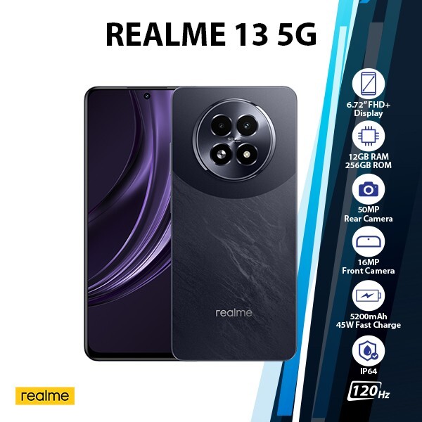 Realme 13 5G Global Ver. Android Cell Phone (Purple/12GB+256GB
