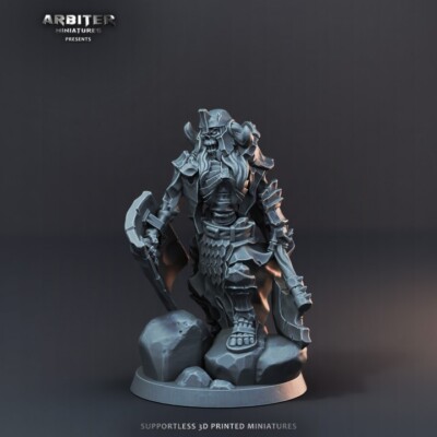 AKS4 Skeleton-axe-01  DnD Tabletop Pathfinder Heroquest Miniature detailed 28mm
