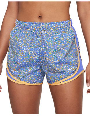 Nike Women's 3'' Tempo Running Training Shorts Blue Floral XS NEW