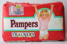 RARE VINTAGE 90'S PAMPERS TRAINERS 26X LARGE SIZE 15kg 33lbs GIRL NEW SEALED NOS