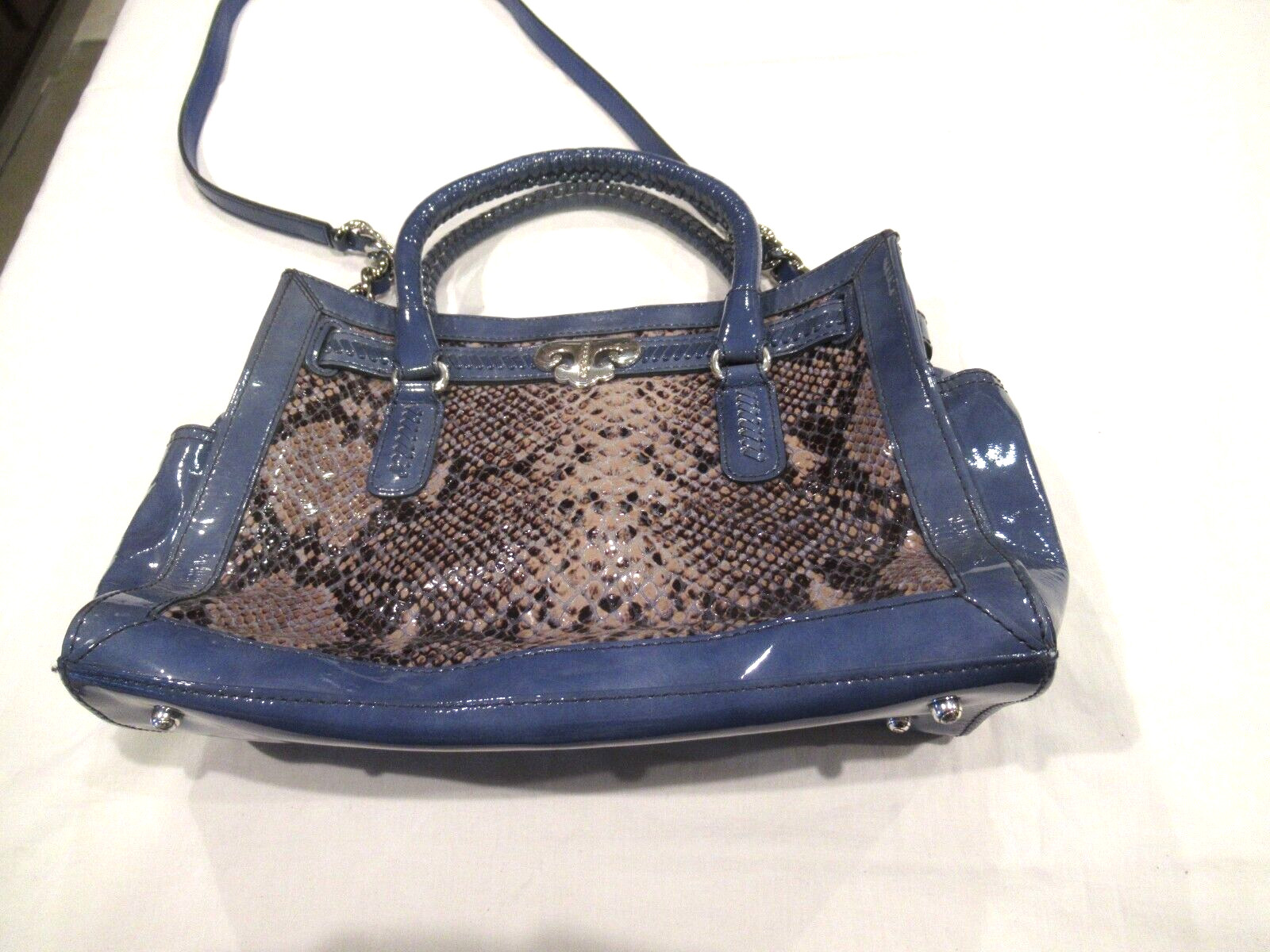 Brighton blue and silver purse, python pattern - image 1