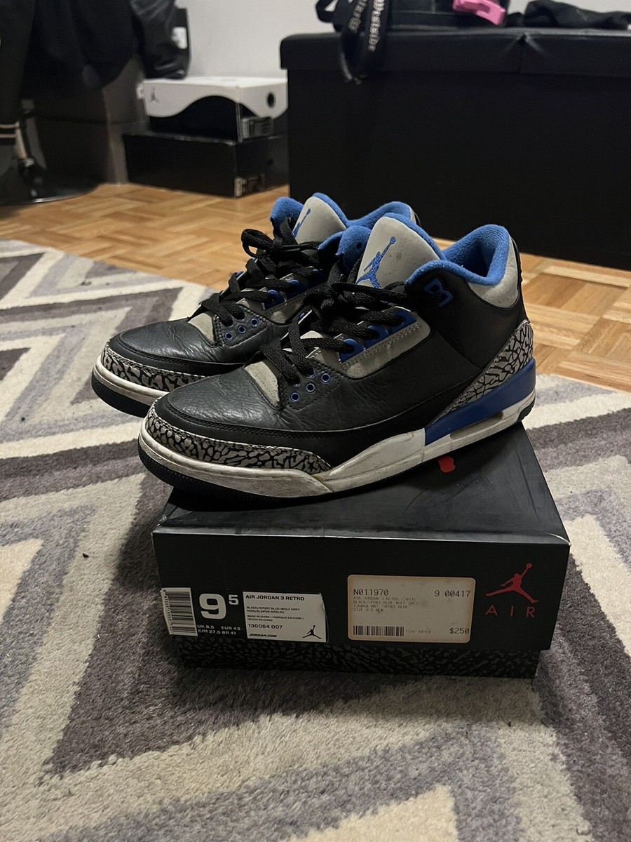jordan 3 retro black and blue