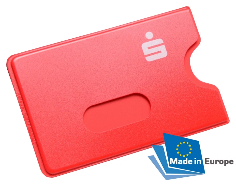 EC Kartenhülle Rot STABIL + Sparkassen Logo Kreditkartenhülle Scheckkartenbox