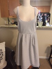 NWT Anthropologie Postage Stamp 9-H15 STCL Striped Peek a Boo Back Dress Size L