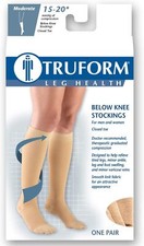 Truform 9808 Compression Stockings Regular 15-20 mmHg beige Below Knee Men Women