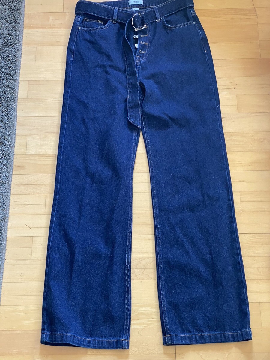 Nwot Forever 21 Woman Denim Long Wide Leg Pants Size 28