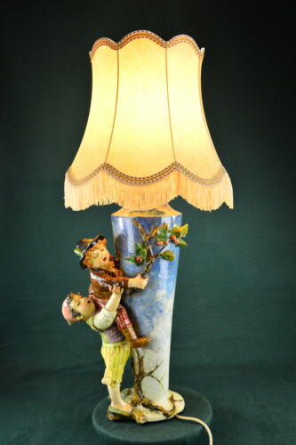 Sehr seltene große glasierte Majolika Jugendstil Tischlampe, um 1900 - Bild 1 von 1