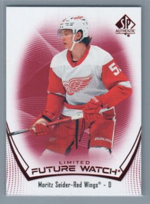 2021-22 SP Authentic Moritz Seider Red Limited Future Watch Rookie RC Card
