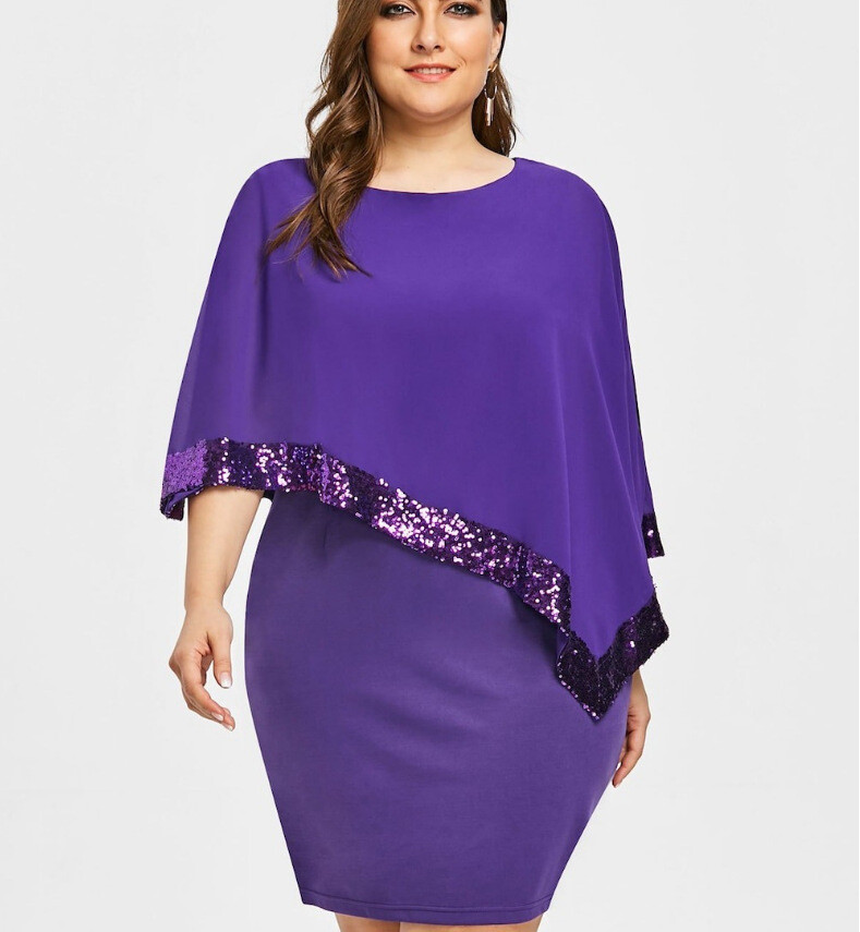 Ladies Sequins Bodycon Party Dress Evening Prom Cocktail Dresses PLUS