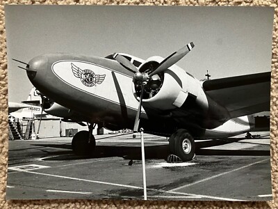 Vtg 1970's Original Lockheed Lodestar Airplane Hollywood CA B&W Photo 7 1/4 x 10