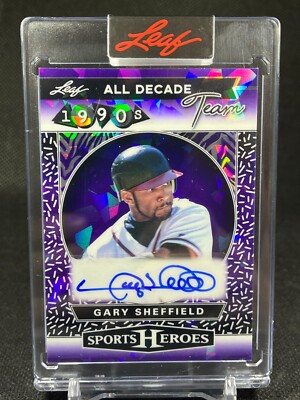 2025 Leaf Sports Heroes Gary Sheffield All Decade Crystal Purple Auto - /15