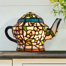 Lavish Home 7 in. Multi-Colored Stained Glass Tiffany Style