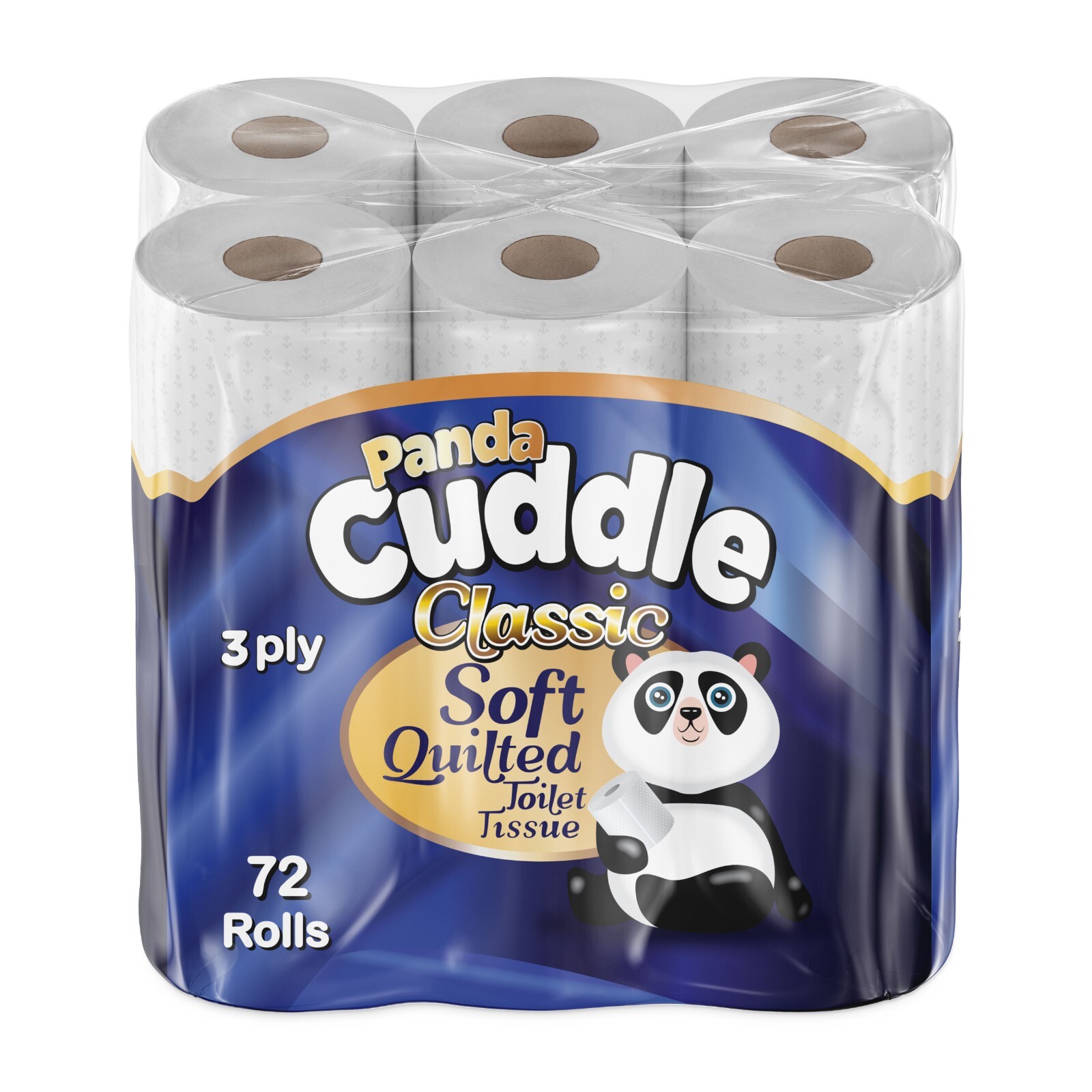 Panda Unscented 3Ply Toilet Paper Rolls Bulk Soft Loo Tissue 18135
