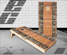 Wood Plank Camo Cornhole Boards Bean Bag Toss Game