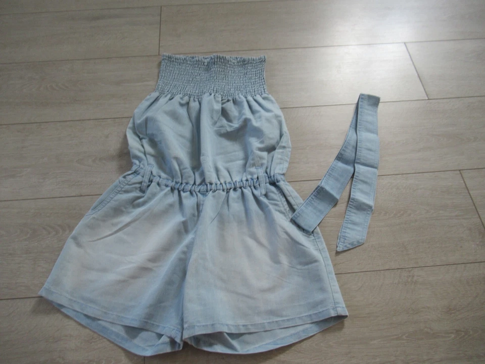 Combinaison short bleu clair délavé bustier taille 36 Mim - Photo 1/3