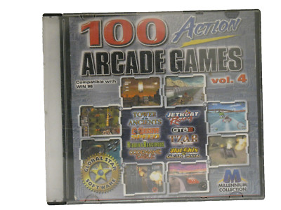 100 Vintage Action Arcade Games -Win 98 Volume 4 CD ~~ NEW 2025 PRICE!!!