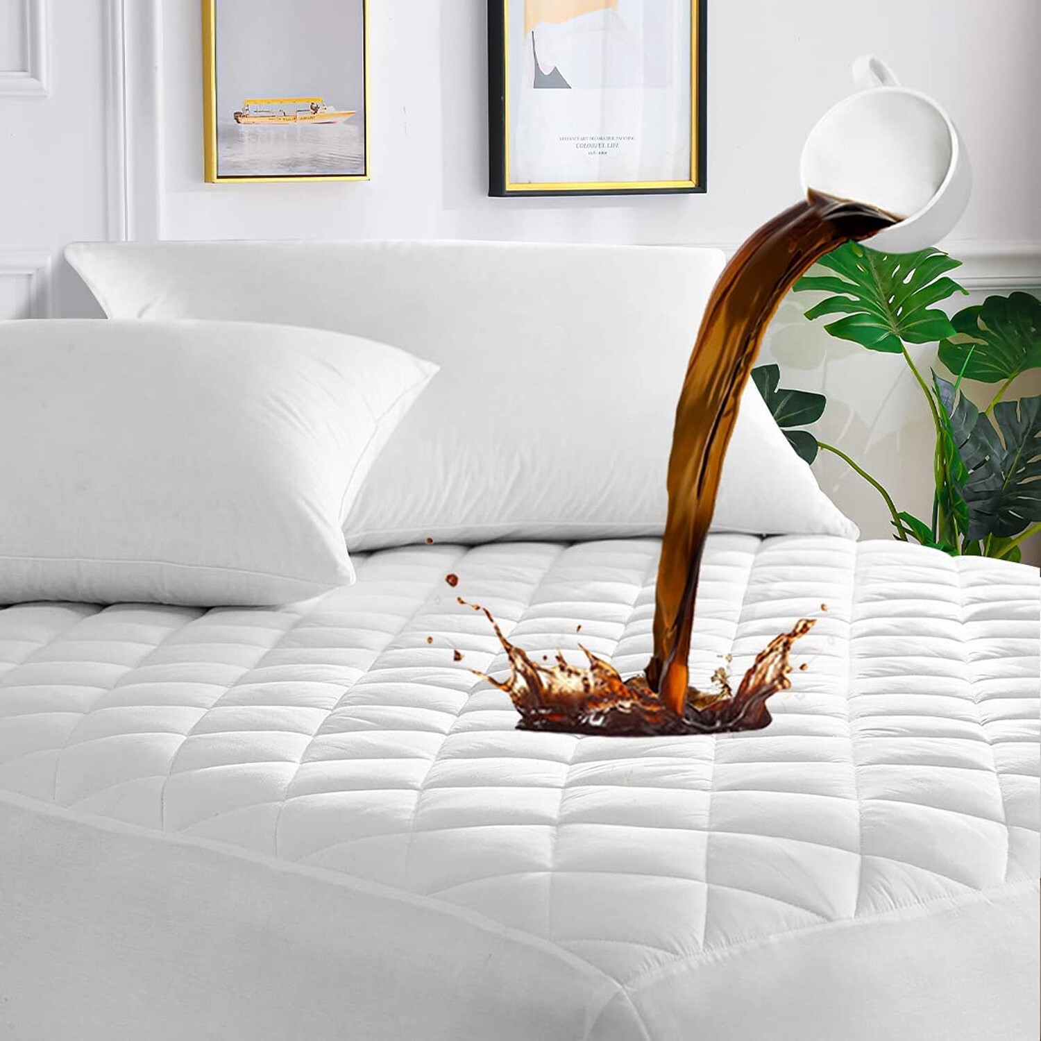 UNILIBRA Queen Mattress Protector Waterproof, Deep Pocket Mattress Pad Protec...