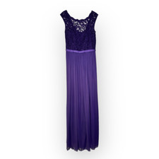 Davids Bridal Purple lace formal Dress-Long woman’s size 4