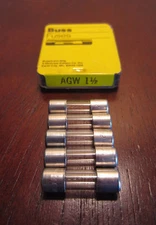 Lot Of 5  AGW 1 1/2 AGW1-1/2 Bussman Buss Fuses