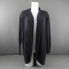 Worthington Women Cardigan Sweater 0X Black Minimalist Capsule Artsy Softlayer