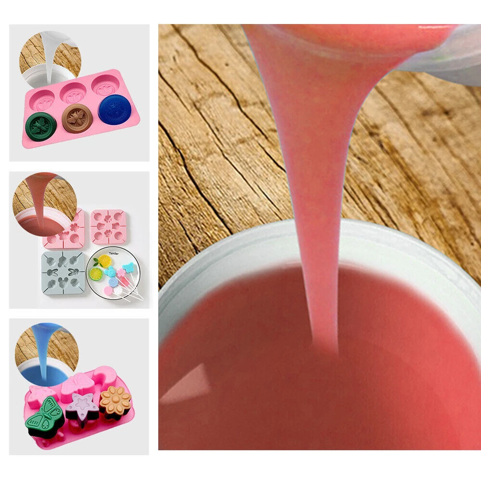 Liquid Silicone Rubber Mould Making Kit 100:3 Mix - 1Kg 2Kg 5Kg 10Kg SH25 Red - image 2 of 4