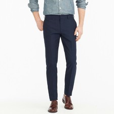 J.Crew Ludlow Suit Pant in Carpini  Italian Cotton Oxford  32/30  Navy  188