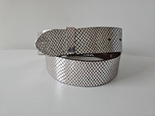 &hearts; umjuBELT G&uuml;rtel SILVER CREEK silber metallic echt Leder Vollrindleder 85 90 95