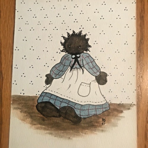 Primitive Style Doll Art Aquarell Drucke Signiert 3 Drucke Love and Friends - Bild 6 von 8