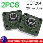 2PCS 20mm Bore 4 Bolt Flange Pillow Block Bearing Self Aligning Foot Housing UCF