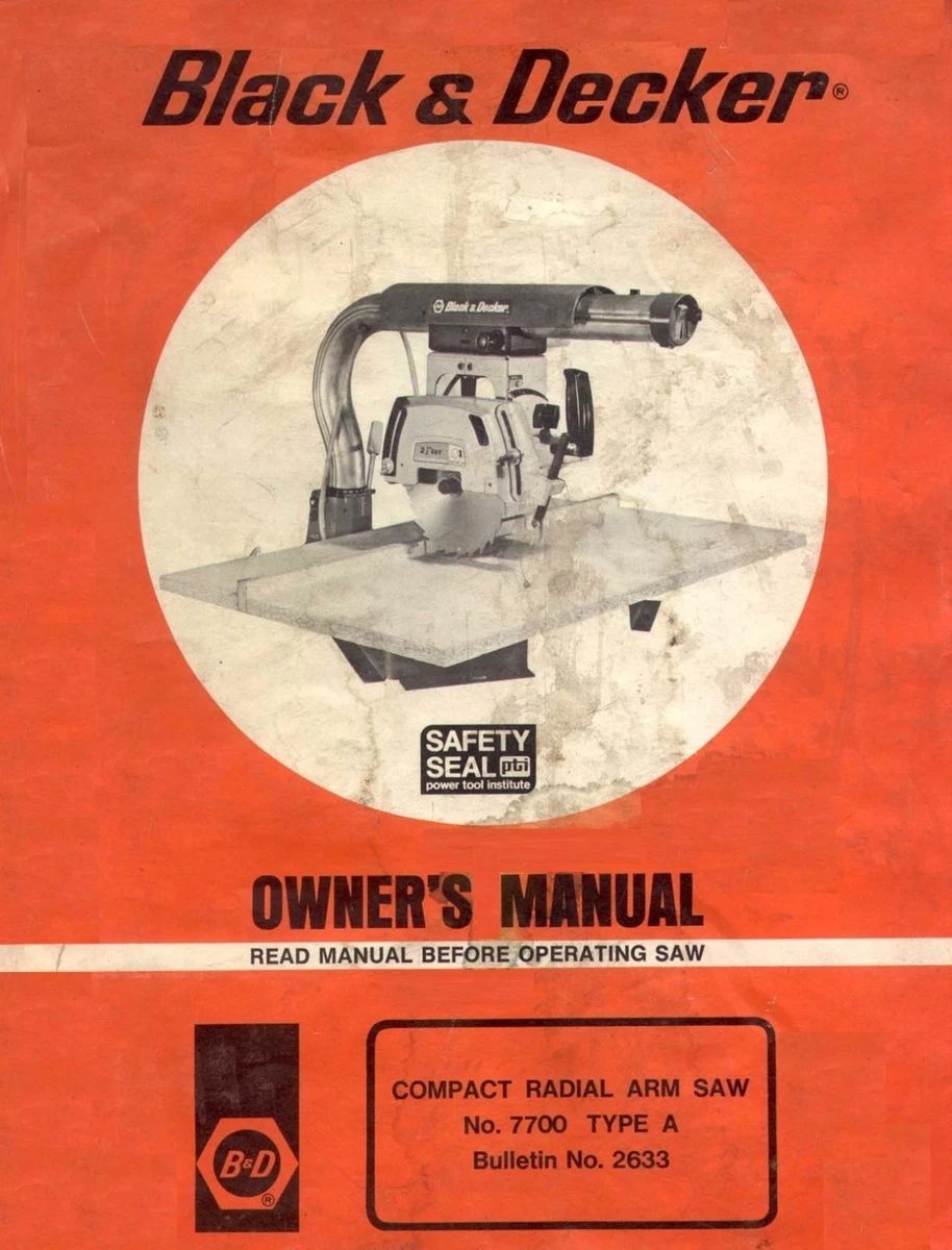 Black & decker dewalt 2024 radial arm saw
