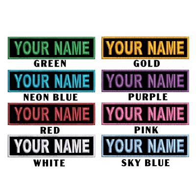 ''LOVE IT'', CUSTOM EMBROIDERED NAME TAG 5IN X 1.5IN SIZE