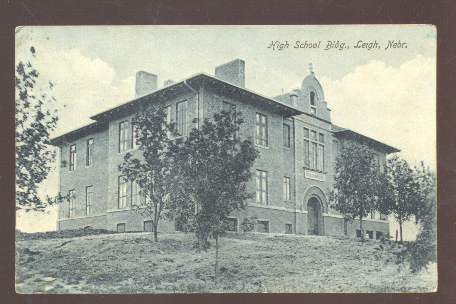 LEIGH NEBRASKA HIGH SCHOOL BUILDING 1909 INGLESIDE W.VA VINTAGE