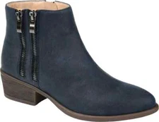 Women's Journee Collection Jayda Ankle Bootie Navy Faux Suede 11 M NEW