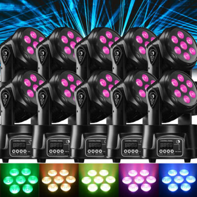 105W RGBW Moving Head Stage Lighting 7LED DMX Show Club Disco Party DJ Lighting