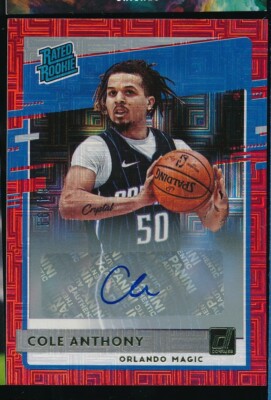 Cole Anthony RC 2020-21 Panini Donruss #208 Auto Choice Red Parallel SP /99