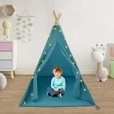 Kids Play Tent Teepee Tent Mat & Light Indoor Playhouse Girls & Boys Sibling New